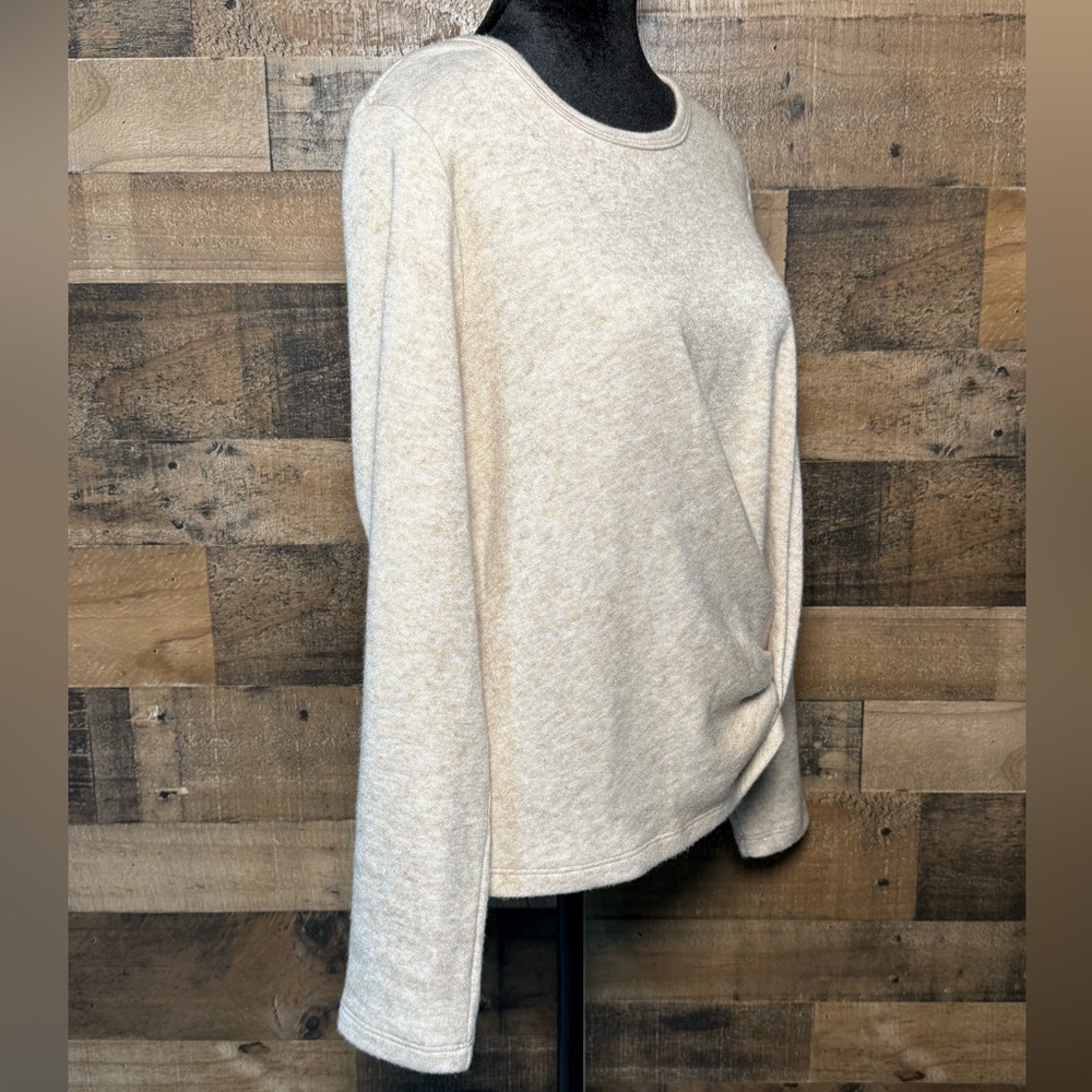 NWOT Karen Kane Women's Long Sleeve Knotted Shirt Blouse Top Large XLP Petite - Picture 2 of 5